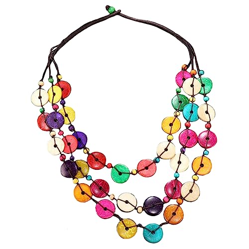 Healvian Böhmische Halskette für Damen Handgefertigte Lange Kette Kokosnuss Schalen und Holzperlen Modischer Boho Schmuck für Besondere Anlässe und Freizeitoutfits von Healvian