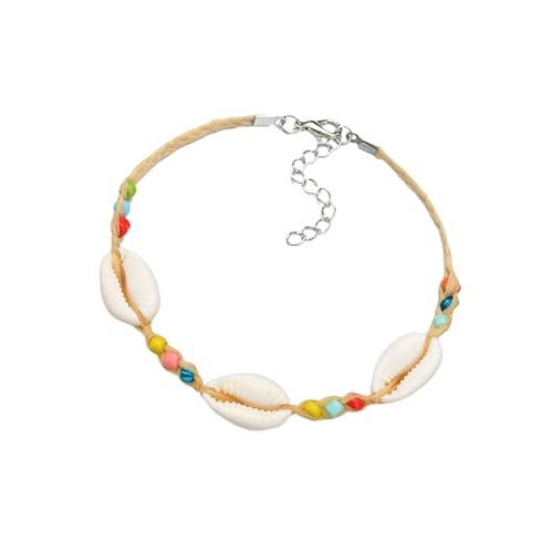 Healvian Böhmisches Armband Bunten Perlen mit Natürlichem Muscheldesign Fußkette für Damen Perfektes für Besondere Anlässe von Healvian