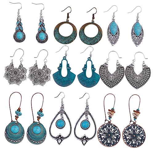 Healvian Bohemian Vintage Kallaite Ohrringe für Frauen Ethno Design Schmuckstücke für Partys Farbvielfalt Verarbeitung Healvian Bohemian Vintage Kallaite Ohrringe für Frauen Ethno Design Schmuckstücke für Partys Farbvielfalt Verarbeitung von Healvian