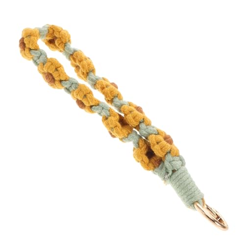 Healvian Boho Blumen Schlüsselanhänger Handgewebt mit Armband Lanyard für Damen Strapazierfähiger Schlüsselbund in Design Multifunktional als Armband oder Taschenanhänger von Healvian