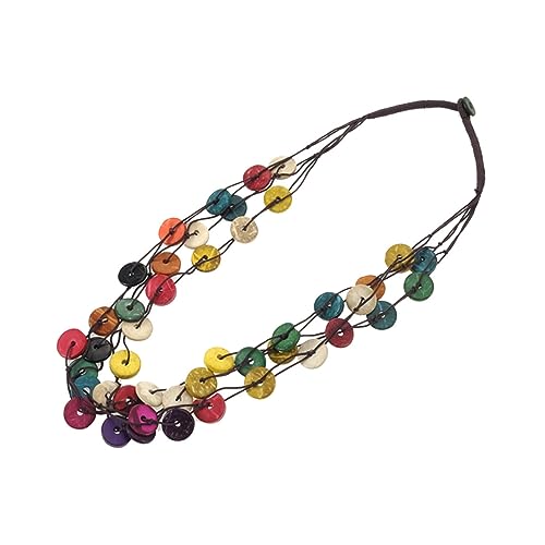 Healvian Böhmische Halskette Mit Kokosnuss-muschel Gewebte Farbenfrohe Kette Schmuckgeschenk Für Frauen Vintage-design Alltag Und Party Geeignet von Healvian