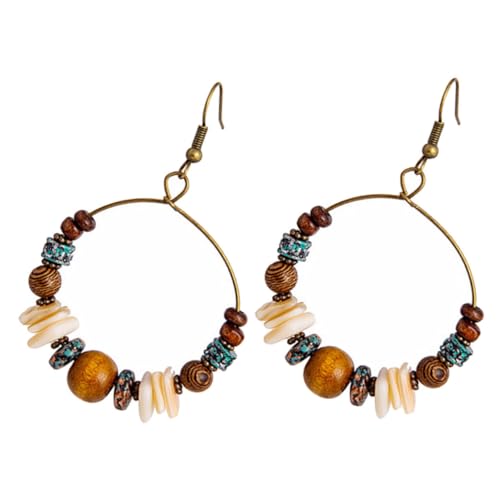 Healvian Boho Handgefertigte Perlen Creolen Ohrringe für Damen Leichte Große Creolen mit Klassischen Ohrhaken Modische Statement accessoires für Alltag und Besondere Anlässe von Healvian