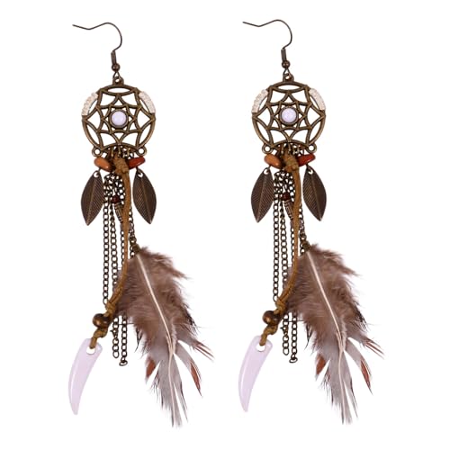 Healvian Boho Ohrhänger Damen Langes und Blätterdesign Leichter Ohrschmuck Modisch Vielseitig für Alltag und Besondere Anlässe von Healvian