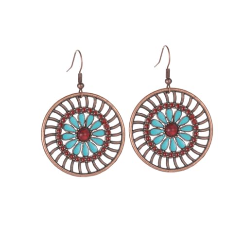 Healvian Boho Ohrringe Damen Kreative Runde Hollow Out Ohrhänger Vintage Stil Leichte Tropfen Ohrschmuck Für Alltag Und von Healvian