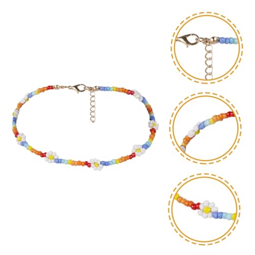 Healvian Boho Statement Halskette Damen Bunte Handgemachte Perlenchoker Sommer Schmuck Leicht und Langlebig für Strandpartys und Reisen von Healvian