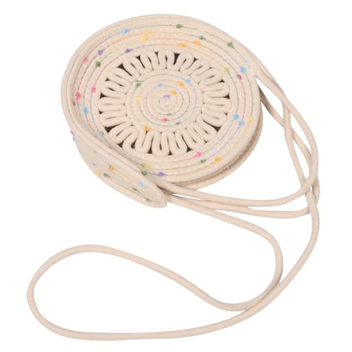 Healvian Boho Umhängetasche Damen Handgefertigte Baumwollseil Crossbody Bag mit Geflochtenem Design Vielseitig als Schulter Clutch-tasche Nutzbar Leichter Sommerbeutel für Strand Festival von Healvian
