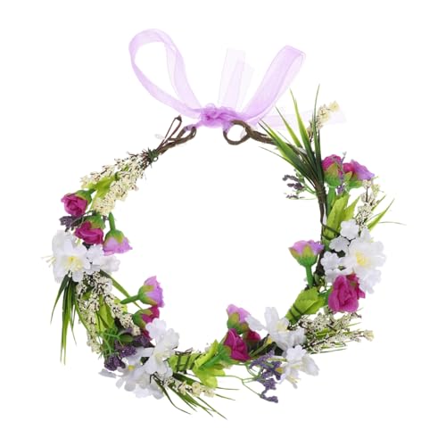 Healvian Boho -haarzubehör Haarband Band Stirnband Getrocknete Blumenkrone Haarnadel Mit Künstlichen Blumen Böhmische Kopfbedeckung Haarband Blume Kabel -outsourcing -tuch Violett von Healvian