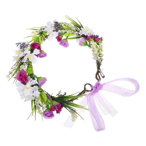 Healvian Boho -haarzubehör Haarnadel Mit Blumendekoration Getrocknete Blumenkrone Haarteil Brautstirnband Böhmische Haaraccessoires Haarband Blume Violett Kabel -outsourcing -tuch von Healvian