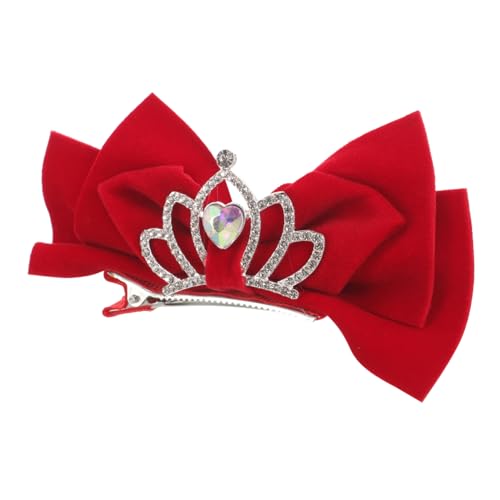 Healvian Bow Clip Mit Strasssteinen Niedliche Krone Haarschmuck Für Mädchen Roter Vintage-bowknot Haarclip Für Besondere Anlässe Wie Hochzeiten Partys Und Fotoshootings von Healvian