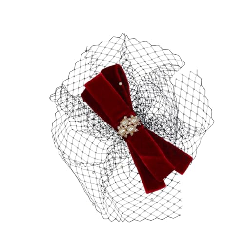 Healvian Bowknot Frisur Frauen Party Kopfschmuck Eleganter Schleier Haardekor Brautdekor von Healvian