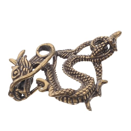 Healvian Brass Dragon Keychain Pendant Zodiac Dragon Car Accessory Lucky Symbol Convenient Portable Chinese Brass Charm von Healvian