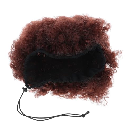 Healvian Braune Kurze Afro-perücke Damen Lockig und Voluminös Große Synthetische Party-perücke Bequemer Sitz Vielseitig Stylbar für Halloween Kostüm und Rollenspiele von Healvian