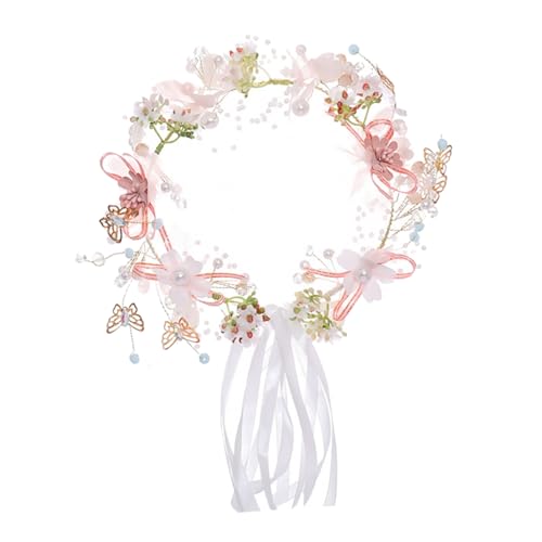Healvian Braut Haarband Mit Blumenkranz Einstellbare Wreath Headdress Für Hochzeit Strand Und Festivals Bequemer Haarschmuck Für Frauen Und Mädchen von Healvian