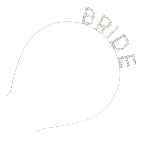 Healvian Braut Haarreif mit Bride Buchstaben Funkelnde Strasssteine Silberfarbene Damen Haaraccessoire für Junggesellenabschied Verlobungsfeier Brautparty und Hochzeit von Healvian