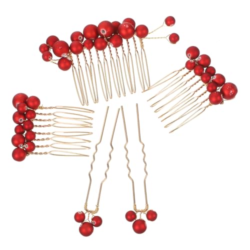 Healvian Braut Haarschmuck Grüne Perlen Haarkämme Goldene Kupfer Draht Haarnadeln Vintage Hochzeit Kopfschmuck für Braut Eleganter Schmuck für Festliche Anlässe Vielseitig Kombinierbar von Healvian