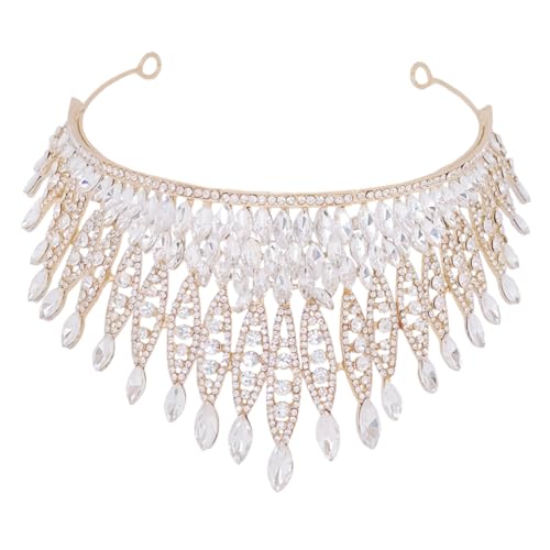 Healvian Braut Krone Mit Wasserstein Elegantes Hochzeitsaccessoire Für Frauen Perfektes Stirnband Für Braut Abschlussball Und Partys Komfortables Und Leichtes Design von Healvian