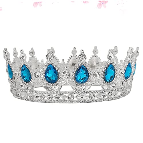 Healvian Brautkrone Hochzeits Tiara mit Barock Wasserfall Design Silber und See Blau für Damen als Hochzeitskleid Zubehör und Festliche Kopfbedeckung Healvian Brautkrone Hochzeits Tiara mit Barock Wasserfall Design Silber und See Blau für Damen als Hochzeitskleid Zubehör und Festliche Kopfbedeckung von Healvian