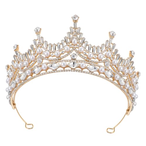 Healvian Brautkrone aus Goldfarbenem mit Perlen und Funkelnden Strasssteinen Stilvoller Haarschmuck für Hochzeit Verlobung und Festliche Anlässe Geeignet für Damen und Mädchen Healvian Brautkrone aus Goldfarbenem mit Perlen und Funkelnden Strasssteinen Stilvoller Haarschmuck für Hochzeit Verlobung und Festliche Anlässe Geeignet für Damen und Mädchen von Healvian