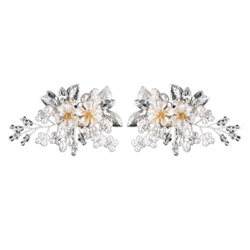 Healvian Brautschmuck Schuhe Clips Abnehmbare Perlen Blumen Dekoration für Hochzeitschuhe Schuhschnallen für Damen für Pumps Sandalen und Stiefel Silbern Healvian Brautschmuck Schuhe Clips Abnehmbare Perlen Blumen Dekoration für Hochzeitschuhe Schuhschnallen für Damen für Pumps Sandalen und Stiefel Silbern von Healvian