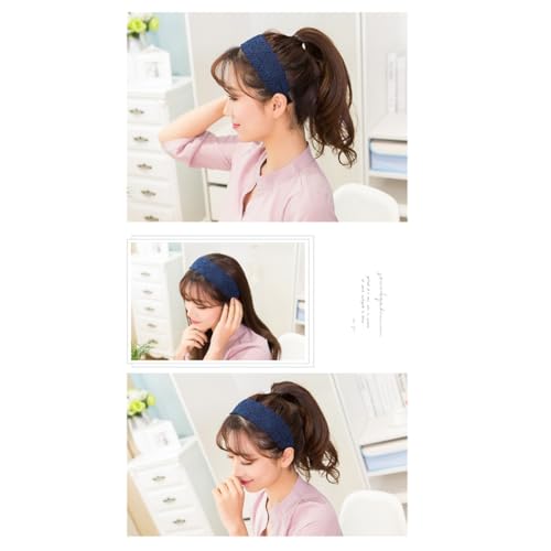 Healvian 2stücke Damen Haarschmuck Rutschfeste -stirnbänder Schwarz Und Marineblau Haaraccessoires Für Und Mädchen von Healvian