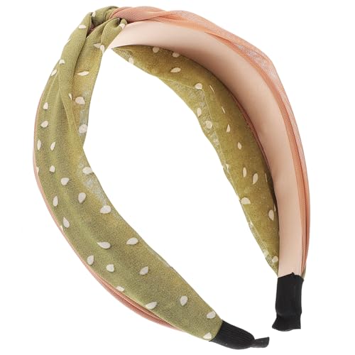 Healvian Breites Non Slip Stirnband Damen aus Grünem Weichem Stoff mit Zartem Punktmuster Rutschfest Leicht und Druckfrei für Alltag Partys und Festliche Anlässe von Healvian