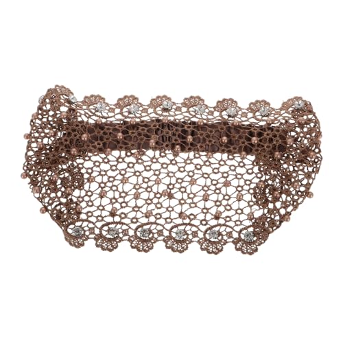 Healvian Breites Spitzen Haarband mit Perlen Elastisches Kopftuch für Damen Modisches Stirnband zum Abdecken von Grauen Haaren Komfortabel Speziell für Ältere Frauen Täglicher Gebrauch von Healvian