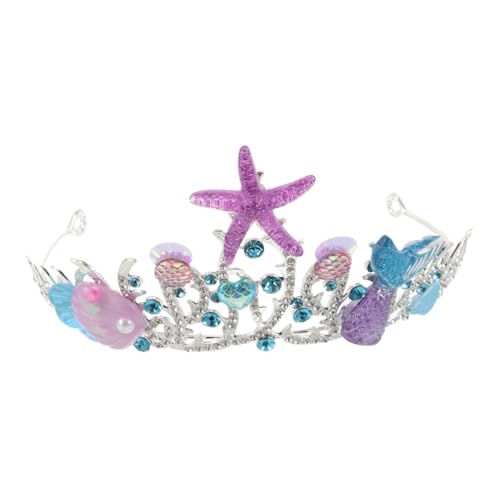 Healvian Bridal Crystal Crown Meerjungfrau Tiara aus Langlebiger Legierung mit Handgefertigten Seestern Muscheldetails Funkelndem Strassbesatz Vielseitig für Hochzeit Geburtstag Party von Healvian