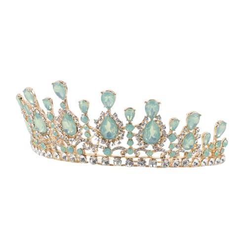Healvian Bridal Tiara Crown mit Grünen Kristallen Eleganter Hochzeitskopfputz für Braut Robuste Metalllegierung Romantisches Design Geeignet für Hochzeit Geburtstag Junggesellinnenabschied von Healvian