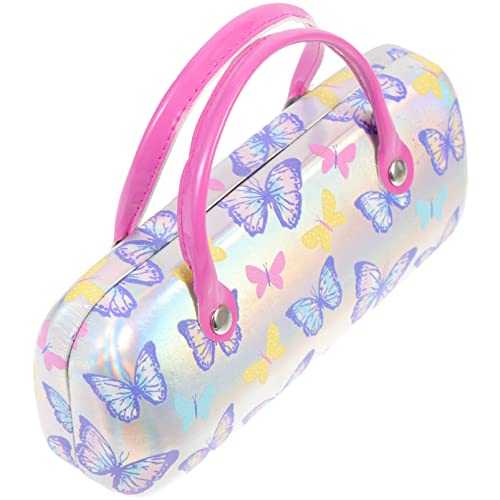 Healvian Brillenetui Hardcase Brillenetui Kinder Schmetterling Damen Tragbare Kinder mit Griff Sonnenbrillen Hartschale Brillenbox von Healvian