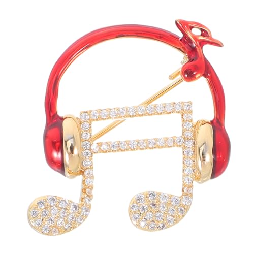 Healvian Brosche Mit Musiknote Für Kopfhörer Musikalische Anstecknadel Modischer Kleidungsschmuck Für Pullover Schals Hüte Anzüge Für Musikliebhaber von Healvian