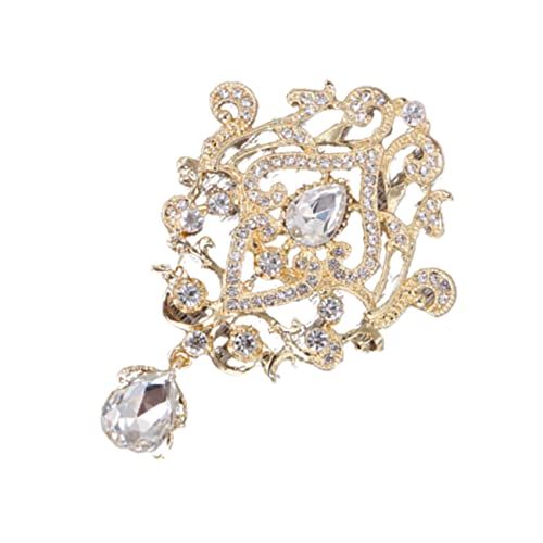 Healvian Brosche mit Funkelnden Rhinestones Eleganter Anstecker für Kleidung Schals für Hochzeiten Festliche Anlässe Goldfarbenes Design von Healvian