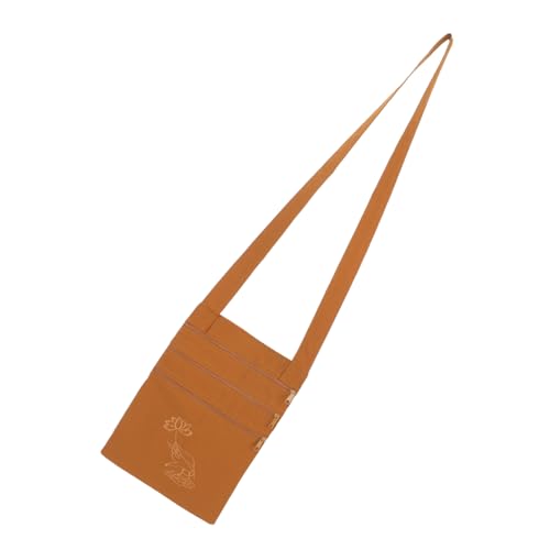 Healvian Buddha Monk Schultertasche aus Baumwollstoff Praktische Crossbody Tasche für Herren Leichte Robuste Umhängetasche zum Bequemen Tragen und Vielseitigen Aufbewahren Handliches Design von Healvian