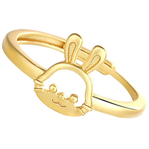 Healvian Bunny Ring für Frauen Verstellbarer Tierdesign Finger Ring mit Feiner Verarbeitung für Festivals Alltägliche Anlässe Kreativ Elegant von Healvian