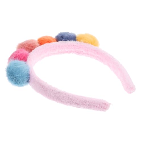 Healvian Junge Mädchen Bunte Haarballen Stirnband Haarband Flauschiges Ball-stirnband Junge Mädchen- Buntes Ball- -haarbänder Für von Healvian