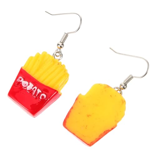 Healvian Cartoon Ohrstecker aus Hautfreundlichem Resin Handgefertigte Französische Pommes Frites Ohrringe Ausgefallener Modeschmuck für Frauen Dekorative Ohrstecker für Alltag Party von Healvian