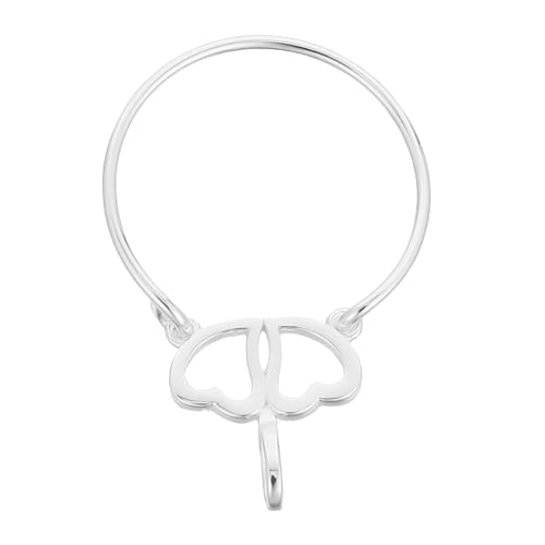 Healvian Charm Holder Halskette Silber Doppelte Herz Anhänger Schmuckhalter Flexibel als Ring und Kette Alltag und Besondere Anlässe Romantisches Design Langlebig und Pflegeleicht von Healvian