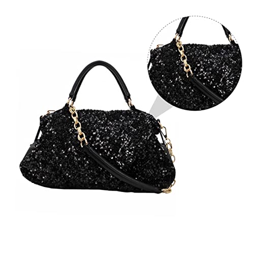 Healvian Chic Damen Pailletten Umhängetasche Elegant Leichte PU Handtasche für Alltag Reise Shopping Geeignet als Street Crossbody Bag von Healvian