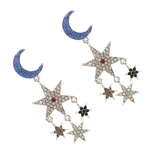 Healvian Chic Kristallohrringe Damen mit Stern und Mondanhänger Blaue Quasten Statement Ohrringe für Party und Alltag Leicht Anzuziehen Langlebig und Komfortabel Healvian Chic Kristallohrringe Damen mit Stern und Mondanhänger Blaue Quasten Statement Ohrringe für Party und Alltag Leicht Anzuziehen Langlebig und Komfortabel von Healvian