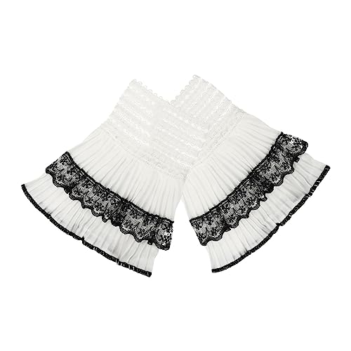 Healvian Chiffon Spitzen Manschetten für Damen Zarte Transparente DIY Handgelenk Accessoires Atmungsaktive Rüschenärmel für Pullover Blusen Kostüm und Alltag von Healvian