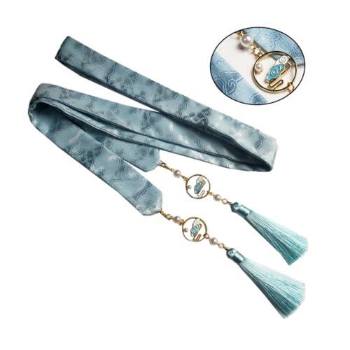 Healvian Chinesisches Stil Haarband mit Himmelblauem Xiangyun Muster Tassel Haargummi für Damen und Mädchen Elastischer Schonender Pferdeschwanzhalter Langlebiges Haarschmuck Accessoire von Healvian