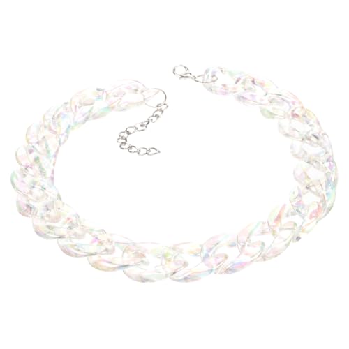 Healvian Chunky Geometrische Kette Damen Verstellbar Modischer Link Chain Choker Stylische Statement Halskette Punk Halskette aus Resin und Kunststoff von Healvian