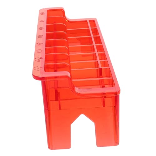 Healvian Clipper Guard Organizer Aufbewahrungsbox aus Stabilem Kunststoff mit Mehrfachfächern für Friseure und Haarschneider Zubehör Limitierende Kammhalterung Transparent Rot Praktische von Healvian