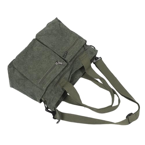 Healvian Corduroy Schultertasche Damen Mittlere Verstellbarer Riemen Großer Stauraum Handtasche für Arbeit Alltag Shopping Robuste Verarbeitung Vielseitiges Design in Grün von Healvian