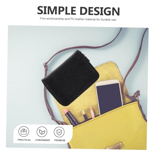 Healvian Damen Bifold Geldbörse aus PU mit RFID Schutz Doppelte Reißverschlüsse Harmonikaartige Form Multifunktionales Kreditkartenetui Kompakte Kleine Geldbörse für Frauen Schwarz von Healvian