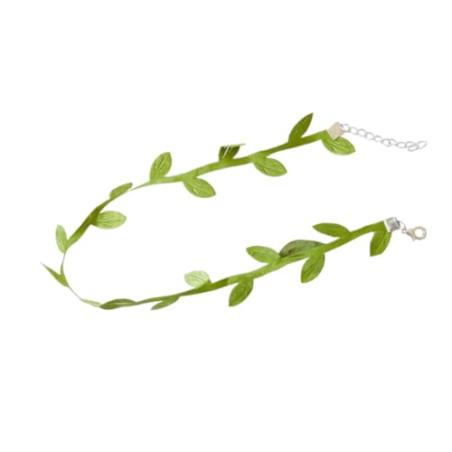 Healvian Mode Choker Halskette Für Frauen Grüne Blätter Polyester Ästhetisch Für Partys Geburtstage Alltag Kurz von Healvian