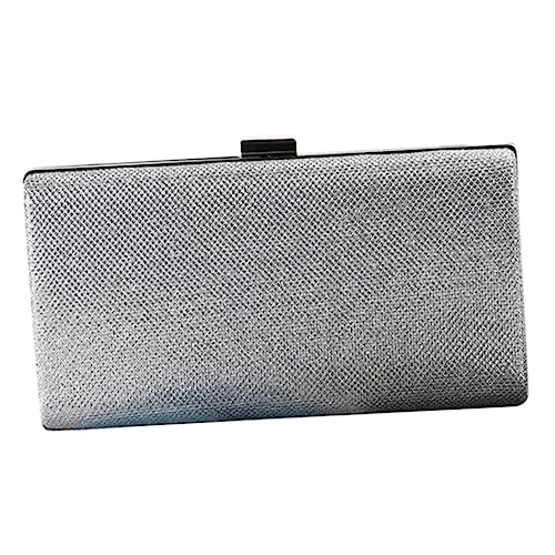 Healvian Damen Clutch Abendtasche Silber Glänzend Große Kapazität Für Hochzeit Party Ball Veranstaltungsabendtasche Stilvoll Leicht Tragbar von Healvian