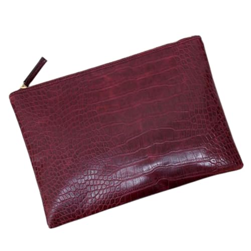 Healvian Damen Clutch Tasche mit Krokodilprägung Kreative Umschlagtasche aus Langlebigem PU Kompakt für Schlüssel Handy Kosmetik für Party Arbeit Shopping Stilvolle Handtasche in Weinrot von Healvian