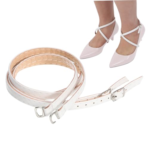 Healvian Damen Cross Schuhriemen aus Kunstleder Drop High Heel Schnürsenkel Leicht und Abnehmbar Weiß Verhindert Herausfallen von Pumps und High Heels von Healvian