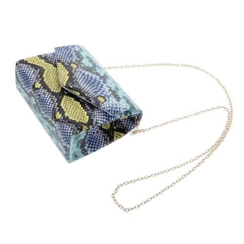 Healvian Damen Crossbody Bag mit Schlangenprägung Blau Leichte Umhängetasche Vielseitig Tragbar als Schultertasche oder Handtasche Kompakte Phone Storage Bag für Alltag und Party von Healvian