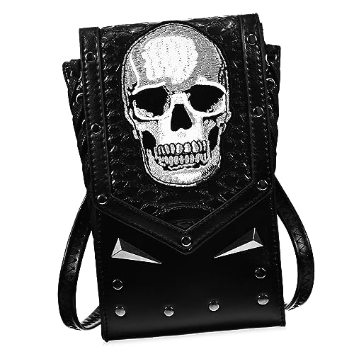 Healvian Damen Crossbody Bag mit Verstellbarem Riemen PU Schultertasche mit Muster Geräumige Umhängetasche für Alltag und Freizeit Leichte Pflegeleichte Handtasche in Schwarz von Healvian